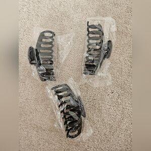 Black Hair Claw Clips Set